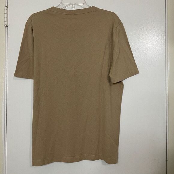 HELMUT LANG tan brown graphic crew neck short sleeve tshirt size medium - Picture 4 of 6